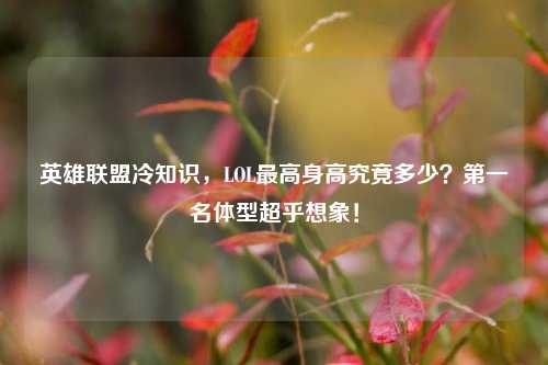 英雄联盟冷知识,LOL最高身高究竟多少?第一名体型超乎想象!