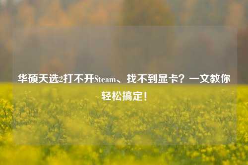 华硕天选2打不开Steam、找不到显卡？一文教你轻松搞定！